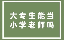 大专生能当小学老师吗