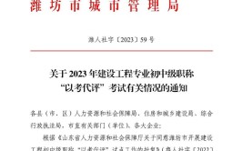 2023年潍坊市建设工程初中级职称以考代评笔试顺利举行