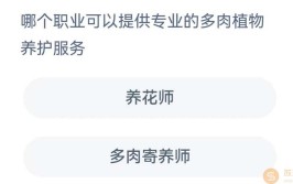 哪个职业可以提供专业的多肉植物养护服务蚂蚁新村答案