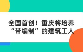 全国首创重庆要培养带编制的建筑工人