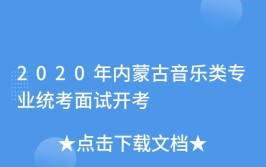 内蒙古音乐统考包含哪些专业