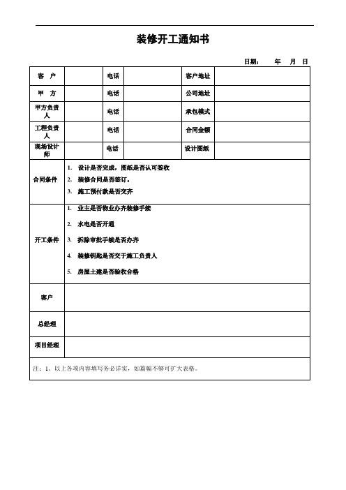 某大厦装修手册实用(附件装修通知单物业施工) 建筑知识