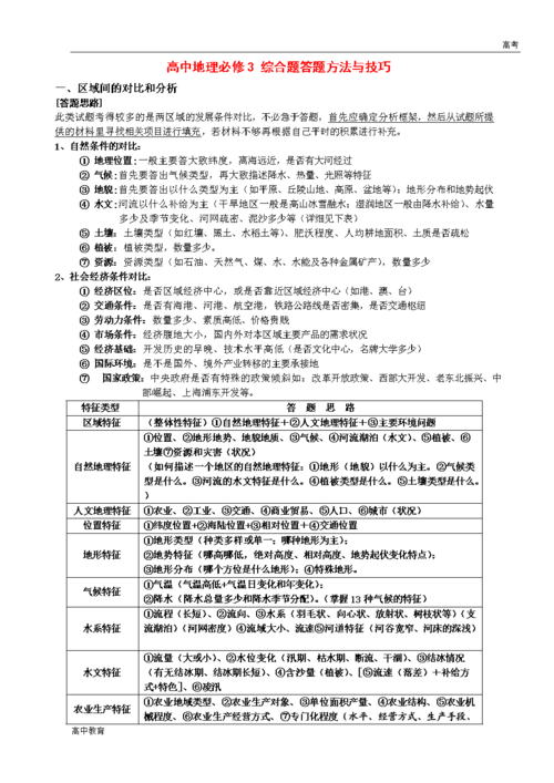 高中文综地理选择题技巧有哪些? 育学科普