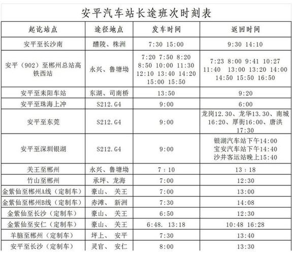 最新！郴州市城区汽车枢纽站各线路班次(仿宋末班车上午下午首班车) 汽修知识