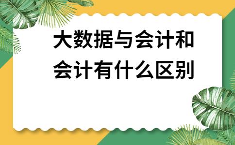 大数据会计和会计的区别 育学科普