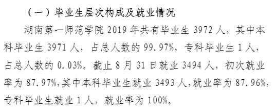 湖南第一师范学院就业率及就业前景怎么样 育学科普