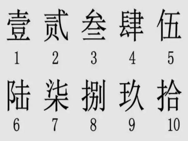 大写数字壹贰叁肆到拾怎么写 学类资讯