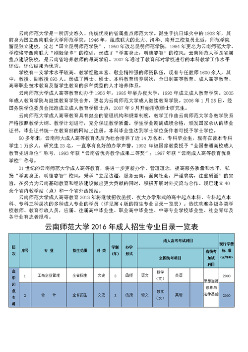 云南成人高考招生专业有哪些 学类资讯