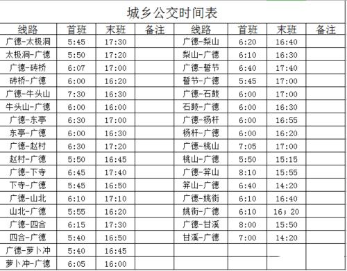 公交车发车时间调整！(宋体广德公交线路山岗) 汽修知识