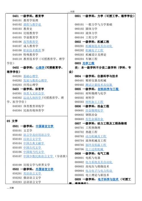 一级学科和二级学科的区别 学类资讯