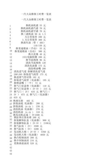 河源大众汽车维修工时费高吗？(维修工时费河源所需大众) 汽修知识