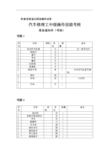 汽车维修工中级操作技能考核要求（附职业技能鉴定考试题库）(操作检测启动工具错误) 汽修知识