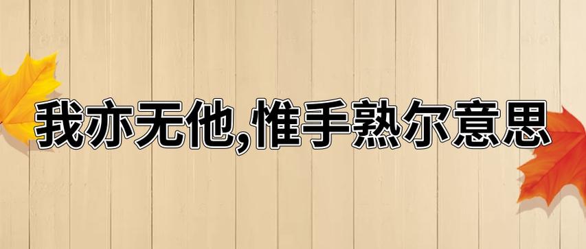 因曰我亦无他惟手熟尔的因怎么翻译 学类资讯