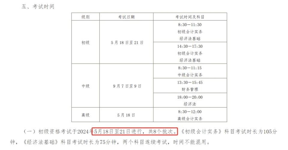 初会考试时间2024年上半年具体时间 学类资讯