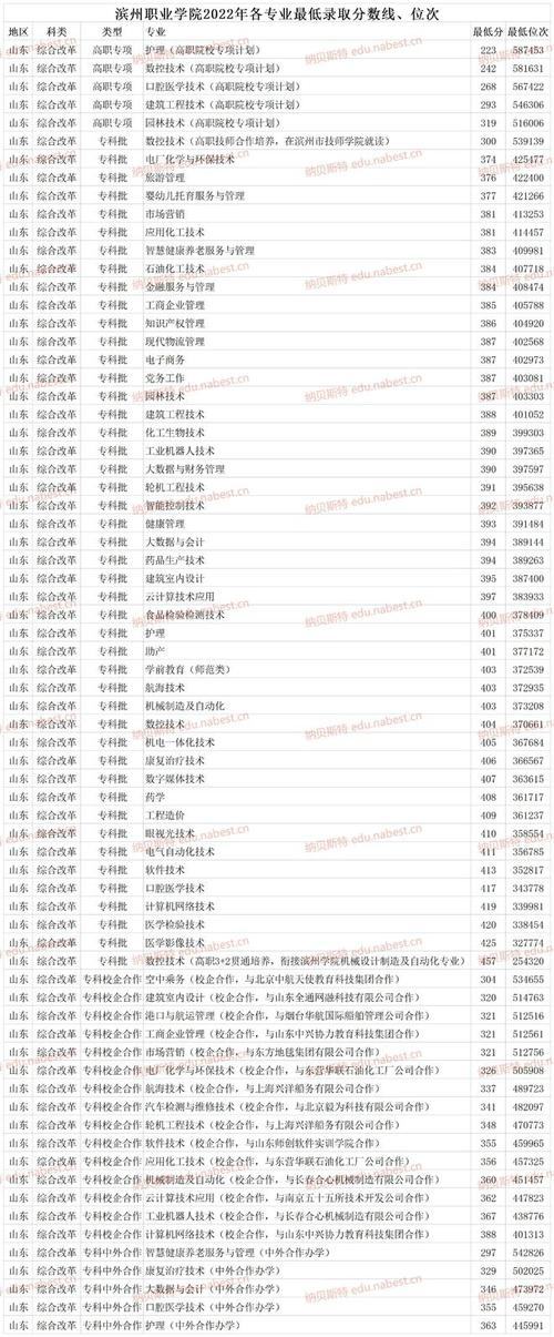 2024滨州职业学院全国排名多少位 学类资讯