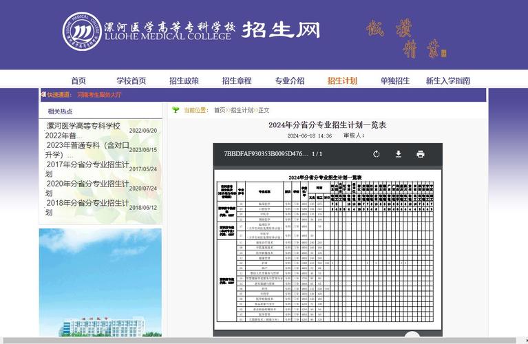 2024年漯河医学高等专科学校开设了哪些专业 学类资讯