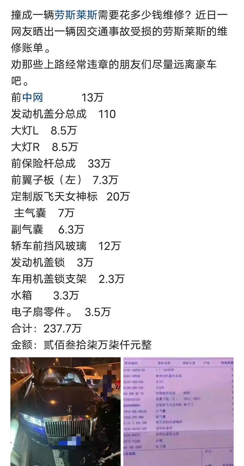 维修费200万，豪车出没，该怎样保住钱包？(保费责任险维修费劳斯莱斯车主) 汽修知识