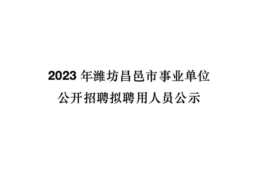 2023年潍坊昌邑市国有企业公开招聘工作人员48人 范文模稿