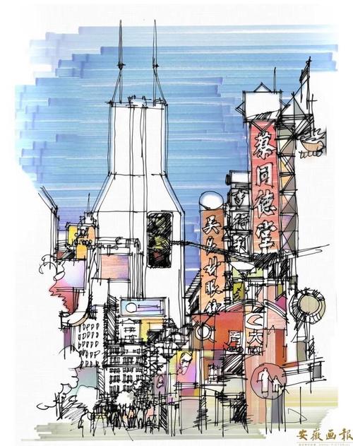 艺术天地  陈新生 钢笔手绘建筑图 范文模稿